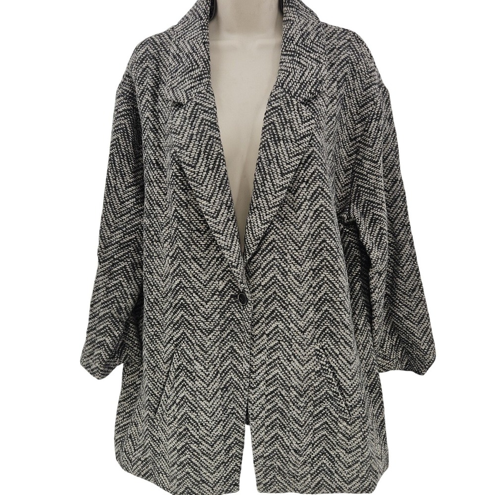 VTG Y2K American Eagle Outfitters Coat Womens L Wool Blend Chevron Jacket 90s
